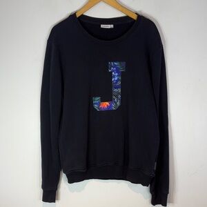 J. Lindeberg Golf Navy Crewneck Sweatshirt Logo L Front & Back Size Large